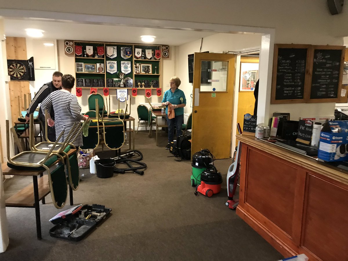 trefelinbgc's tweet photo. With no games today the committee are hard at it giving the club a good clean and sort out thanks to iklean ltd for your fantastic service 👍👍 https://t.co/qMMW9RKcuW