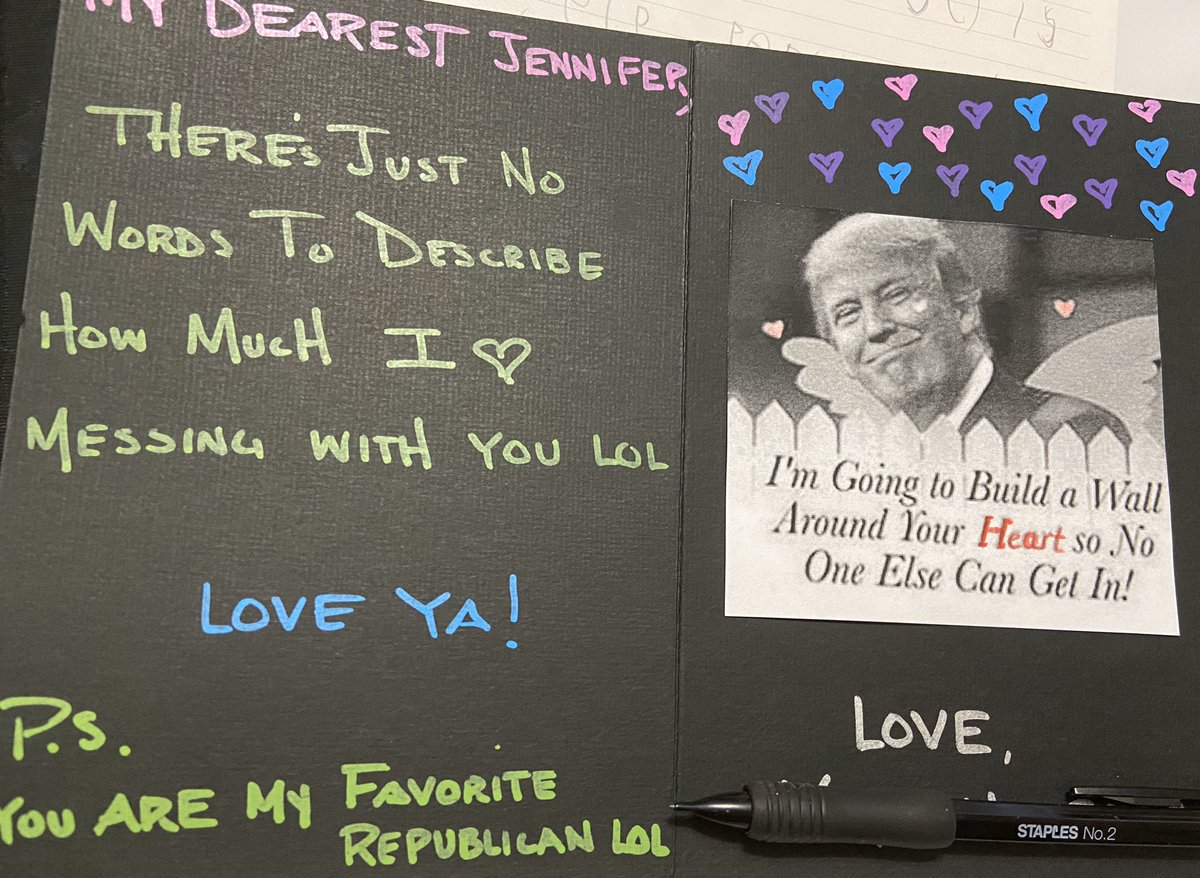 deftherealladyj's tweet photo. BEST valentines card evahhhhh 😂😂 Dont know what’s better; the card, the excitement of giving me the card, or slowly redpilling my family for years. @realDonaldTrump 

#trumpstraws #trumpsocks #trumpcards #VDay #Winning #MAGA #KAG2020 #Q #seventeen #BuildTheWall #POTUS #AskTheQ https://t.co/BXxuk0BOHY