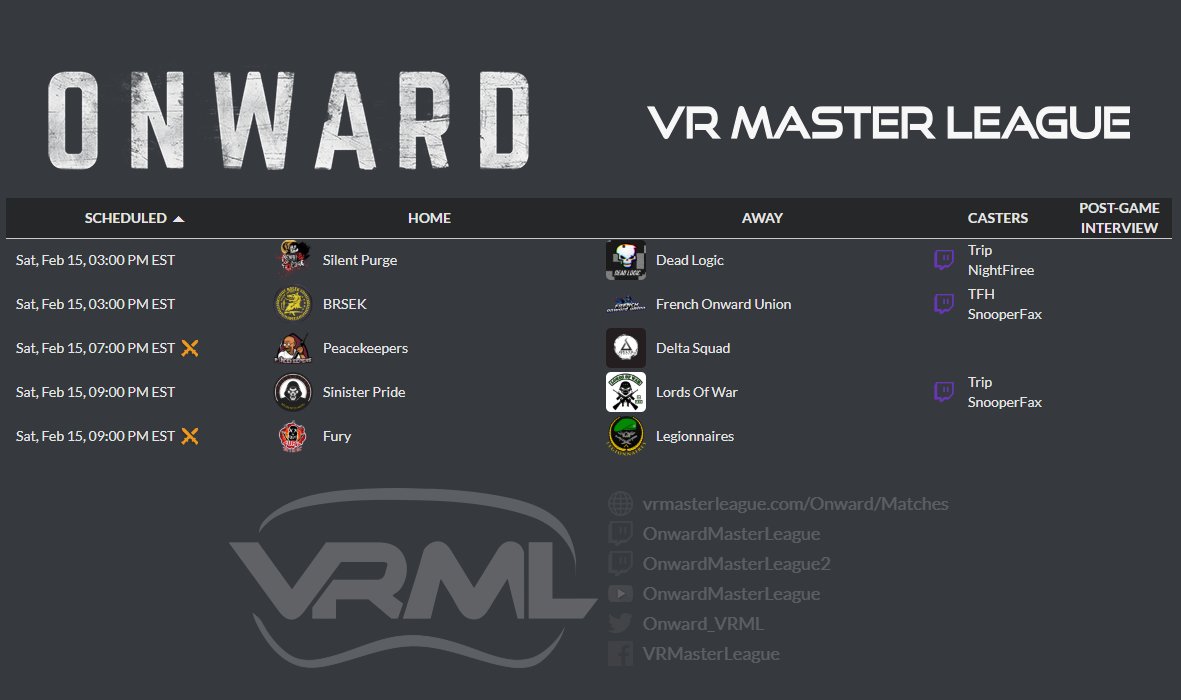 Onward VR Master League tweet media