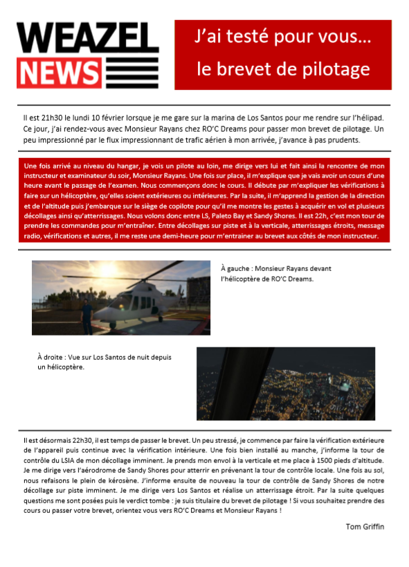 WeazelNews_sa's tweet photo. J'ai testé pour vous... 
Le brevet de pilotage  
Un article de @GriffinTom6 https://t.co/665Z9gNYcw