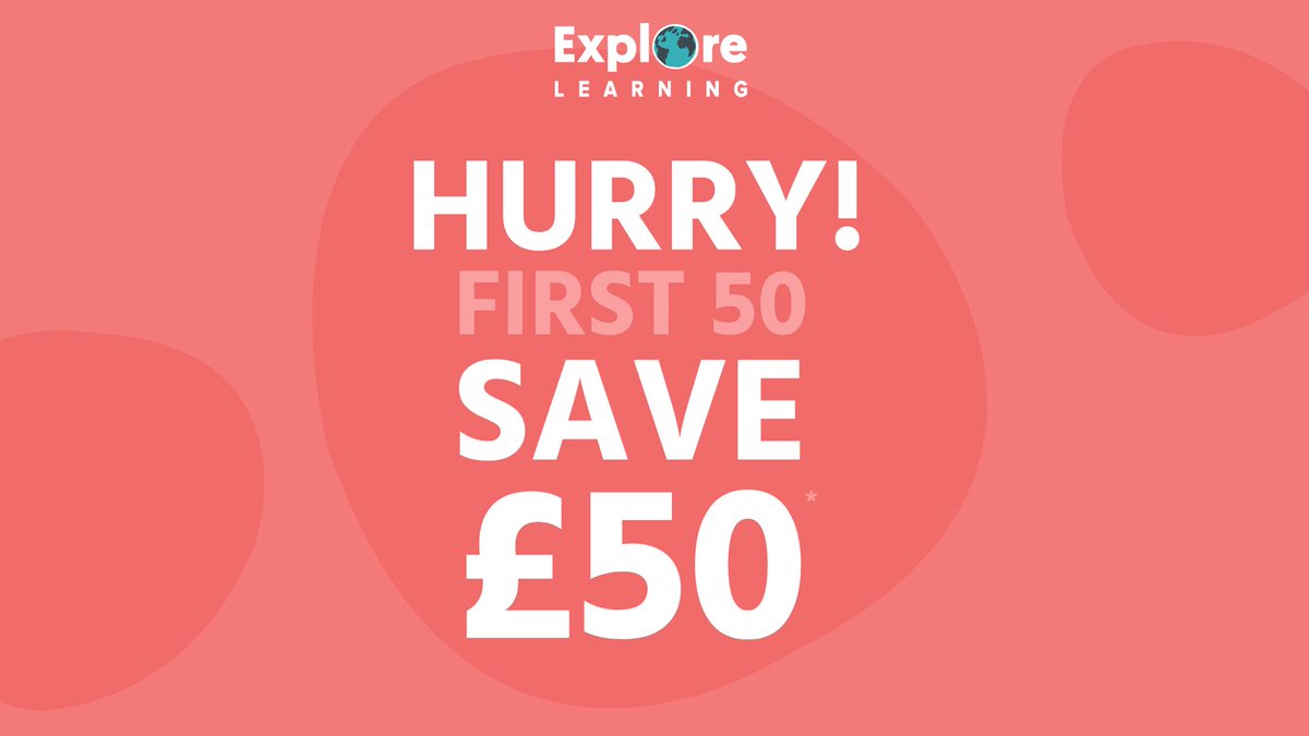 Have you heard about our amazing promotion?? The first 50 to join us over February will save £50 on the joining fee! Call us on 0208 432 7130 to book your free trial now! #explorelearning #February #fearlesslearners
