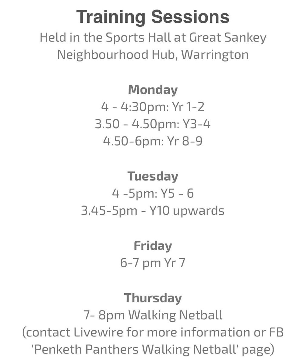 Our training session, if you know someone that wants to take up netball we are the club for you.