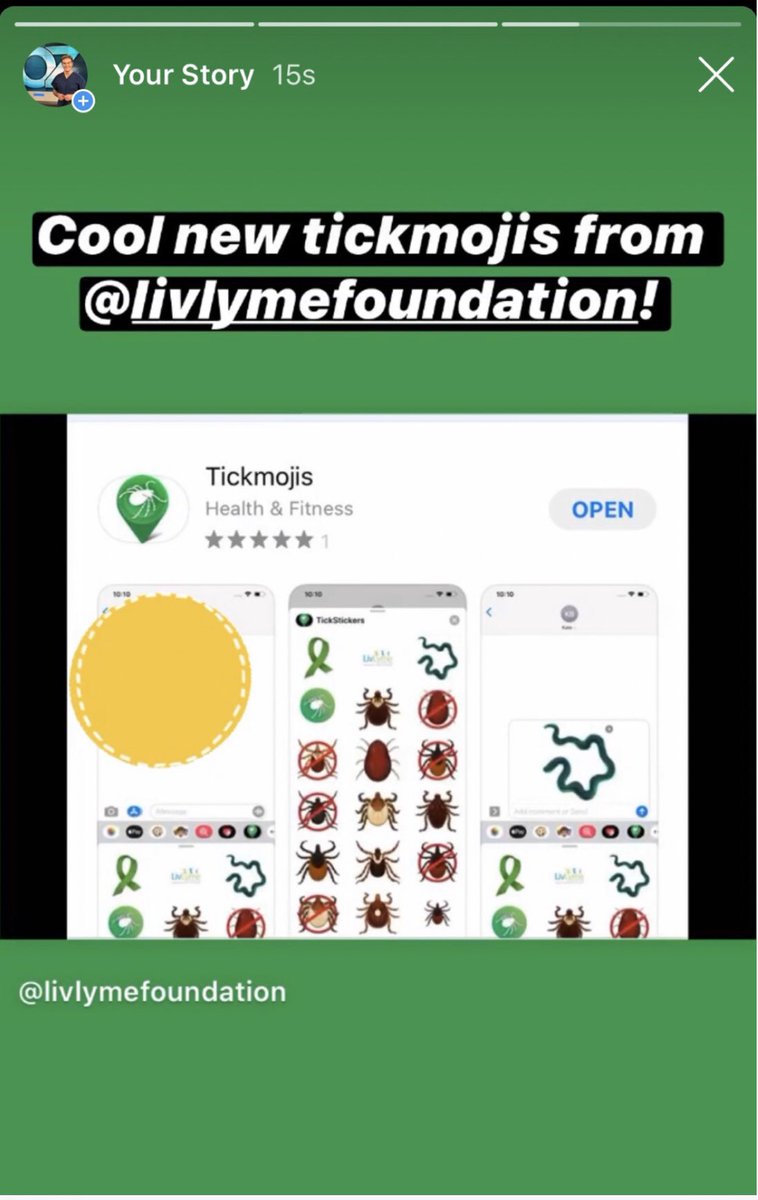 liv_lyme's tweet photo. Thx @DrOz for “Shout Out” on your Instagram story about our new @tickmojis! 🙌💚 @LewsView @cohengive @khoney @ProjectLyme @BayAreaLyme @MLDSEmaine @lyme_action @danaparish @ResearchForAlex @dinerdialogues @TODAYshow @drsanjaygupta @GMA @LymeChallenge @Lymenews @lymehopecanada https://t.co/v0hHESbGj9