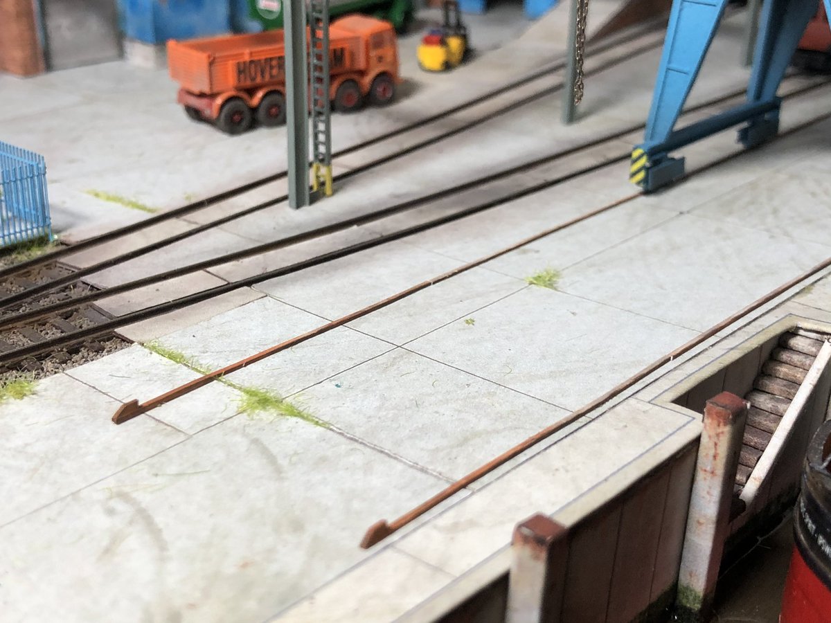 N_Amberfield's tweet photo. Dock crane track now in place made from styrene strip.
*Don’t try this at home, loss of hair or sanity may result 😂
#EasternDock #NGauge https://t.co/9YItxXz4HK