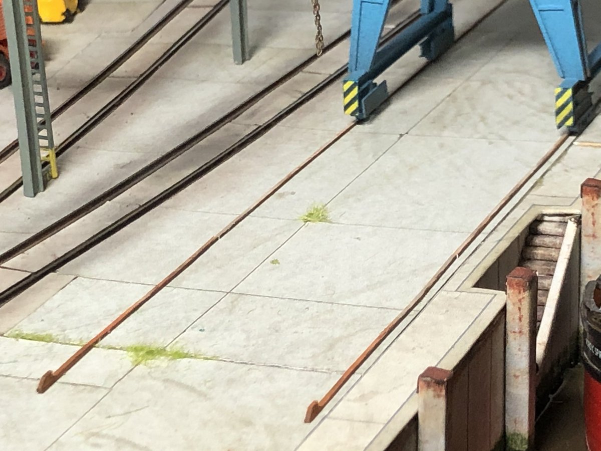 N_Amberfield's tweet photo. Dock crane track now in place made from styrene strip.
*Don’t try this at home, loss of hair or sanity may result 😂
#EasternDock #NGauge https://t.co/9YItxXz4HK