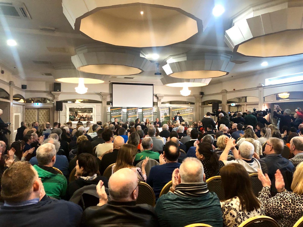 CllrMatt's tweet photo. National Leadership packing the hall today for the AGM of Sinn Féin’s Cúige na Sé Condae. Brilliant address from @MaryLouMcDonald and brilliant Cúige officer board elected. #Together4Unity #Time4Unity https://t.co/5gga5Q6avE