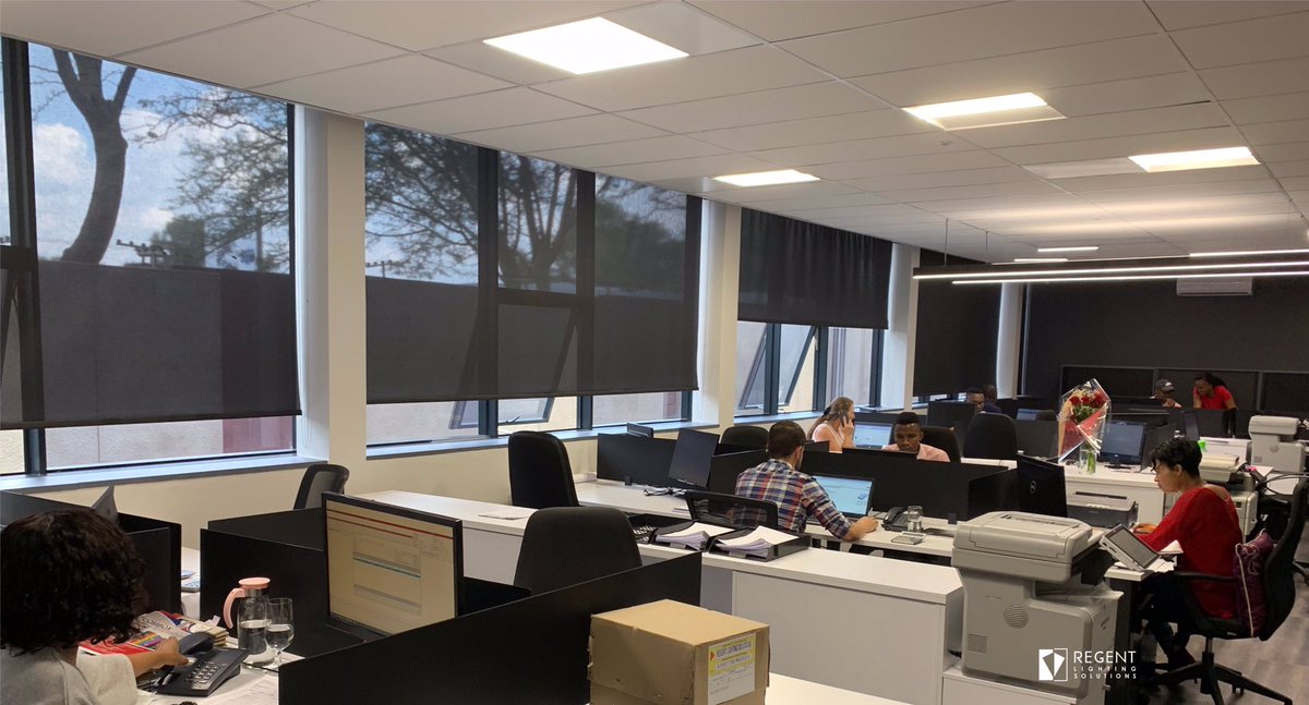 RegentLighting's tweet photo. Newly renovated offices for our expanding team. The last phase of the extensive renovations of our Head Office in Johannesburg. Choosing the right illumination for workplaces is important for personal well-being, concentration and motivation. https://t.co/7oeW4JfB3t