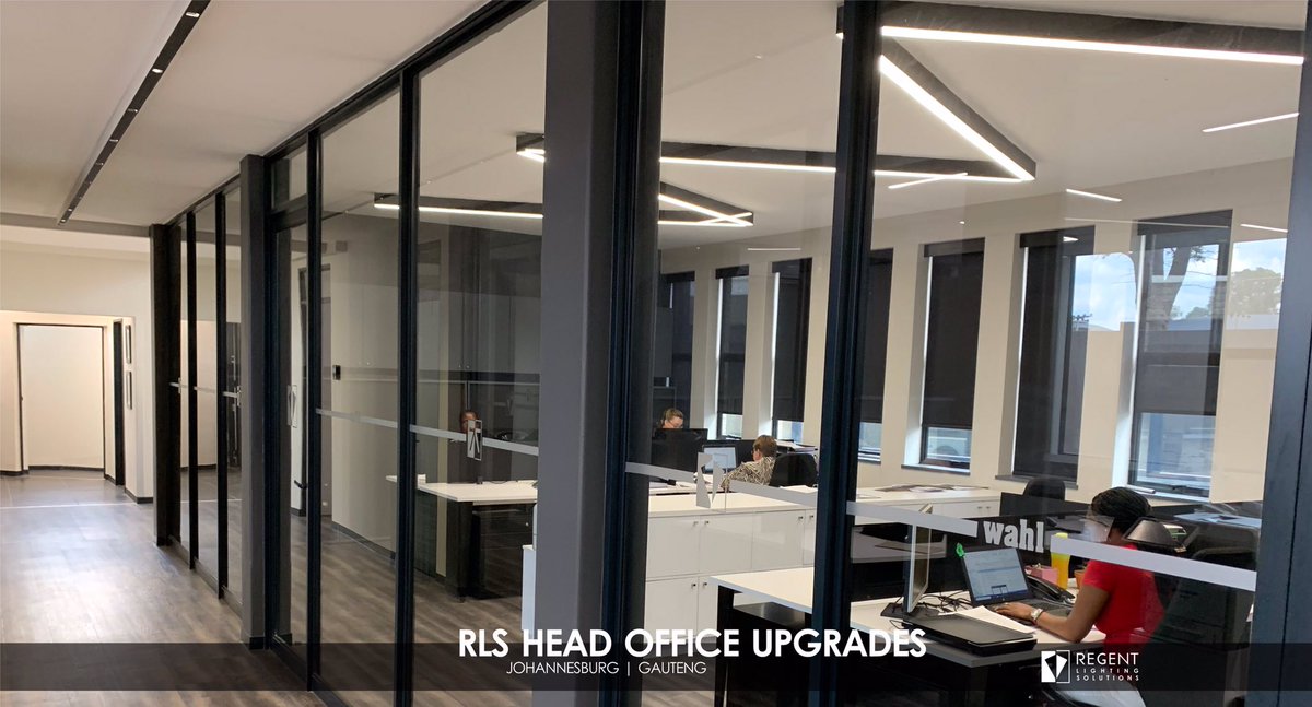 RegentLighting's tweet photo. Newly renovated offices for our expanding team. The last phase of the extensive renovations of our Head Office in Johannesburg. Choosing the right illumination for workplaces is important for personal well-being, concentration and motivation. https://t.co/7oeW4JfB3t