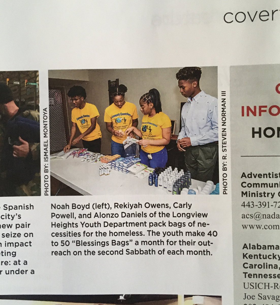 Youth2Serve's tweet image. Love seeing these youth get hands on by making blessing bags for the homeless every month! 🤲 Article in Southern Union monthly magazine. #handson #handsandfeetofjesus #practicalhelp #lovingGod #lovingothers