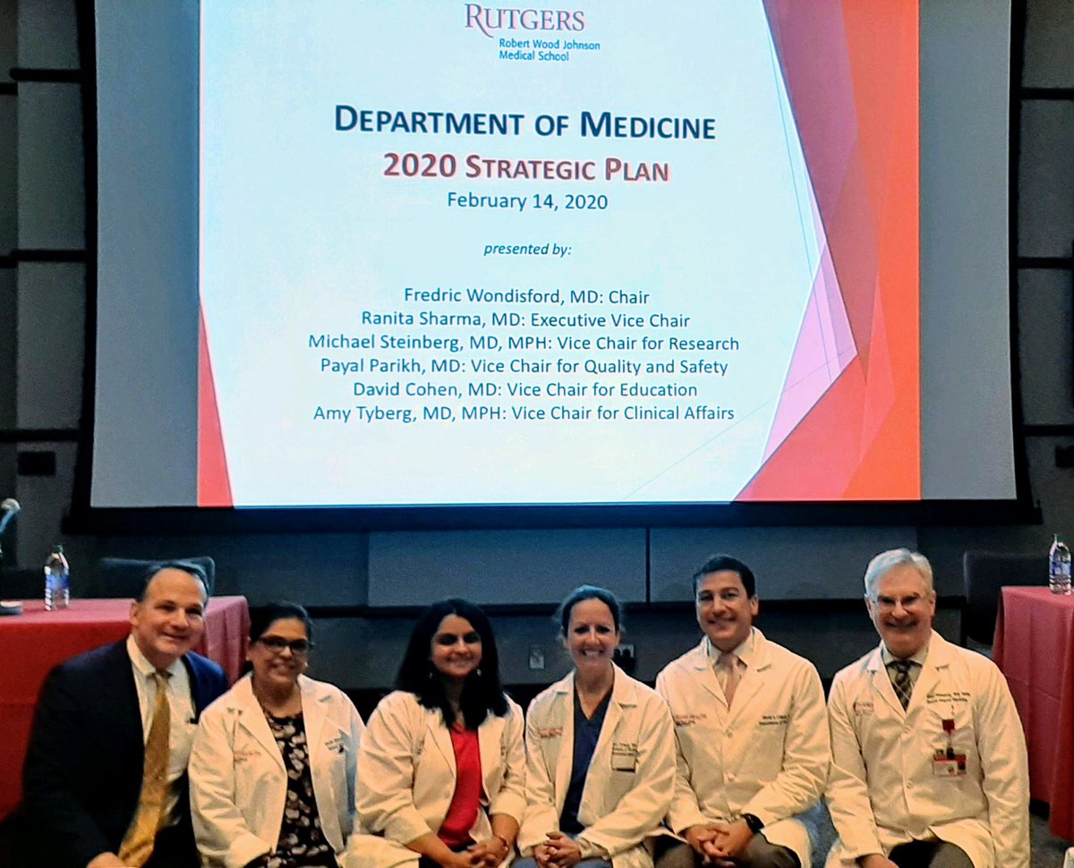 Payal Parikh, MD, FACP (@payalia320) on Twitter photo Honored to be a part of this group, Dept of Medicine #leaders <a href="/RWJMS/">Rutgers RWJMedSchool</a>, <a href="/RWJBarnabas/">RWJBarnabas</a>. Our Strategic Plan: ➡️ continue to grow our dept & school as a leading academic institution in Delivery of safe, efficient, patient-centered care, #MedEd, & Research
#DoMLEADS. #AcademicTwitter Honored to be a part of this group, Dept of Medicine #leaders <a href="/RWJMS/">Rutgers RWJMedSchool</a>, <a href="/RWJBarnabas/">RWJBarnabas</a>. Our Strategic Plan: ➡️ continue to grow our dept & school as a leading academic institution in Delivery of safe, efficient, patient-centered care, #MedEd, & Research
#DoMLEADS. #AcademicTwitter