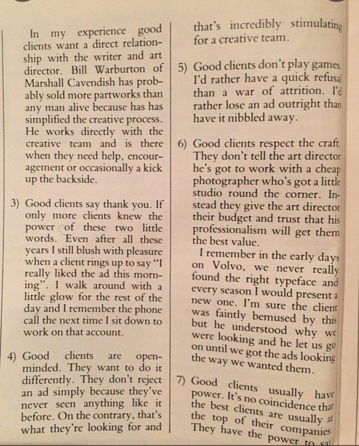 rshotton's tweet image. David Abbott on the seven things that make for a great client

In Creative Review HT ⁦@davedyecom