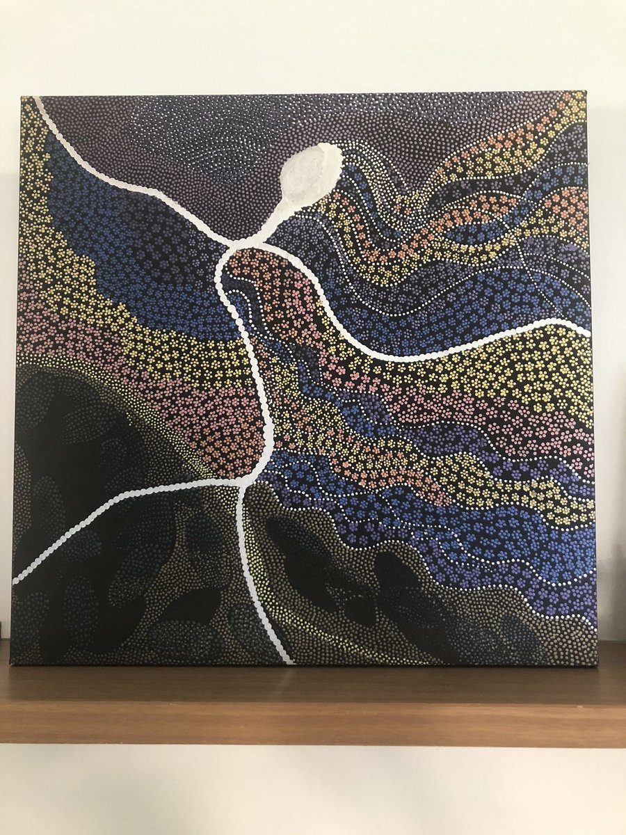 Feeling loved and connected through recieving this beatiful artwork that was gifted to me from a special friend and colleague - ‘the woman spirit celebrating life’❤️💛🖤#earhealthforlife #research #aboriginalhealth