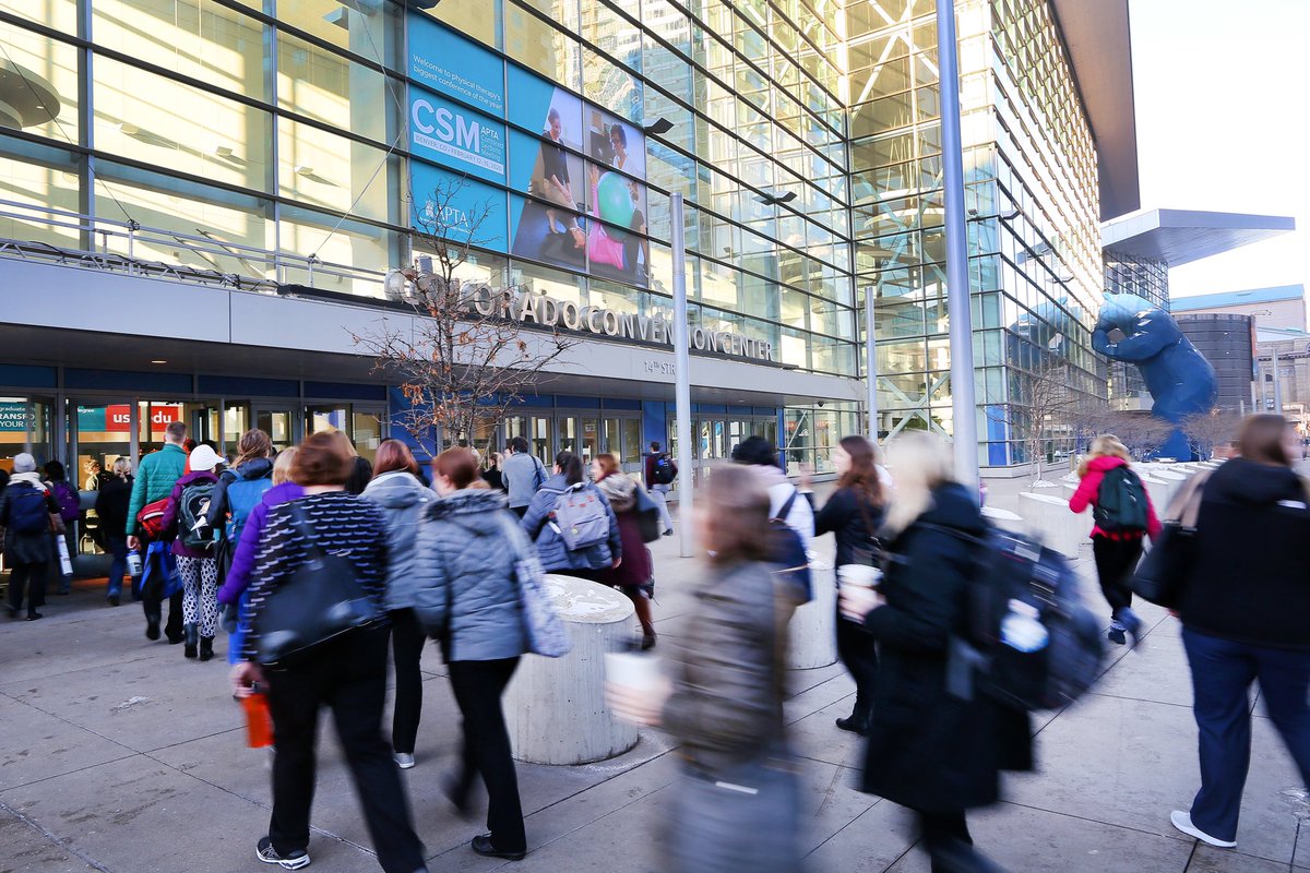 APTAcsm's tweet image. Day 3 — #APTACSM finished out a record breaking conference with 18,000+ PTs, PTAs, and students making their way to Denver. This was a week full of great programming, networking and connections, and memories. 

Thank you to all who attended! See you at APTA CSM 2021 in Orlando!