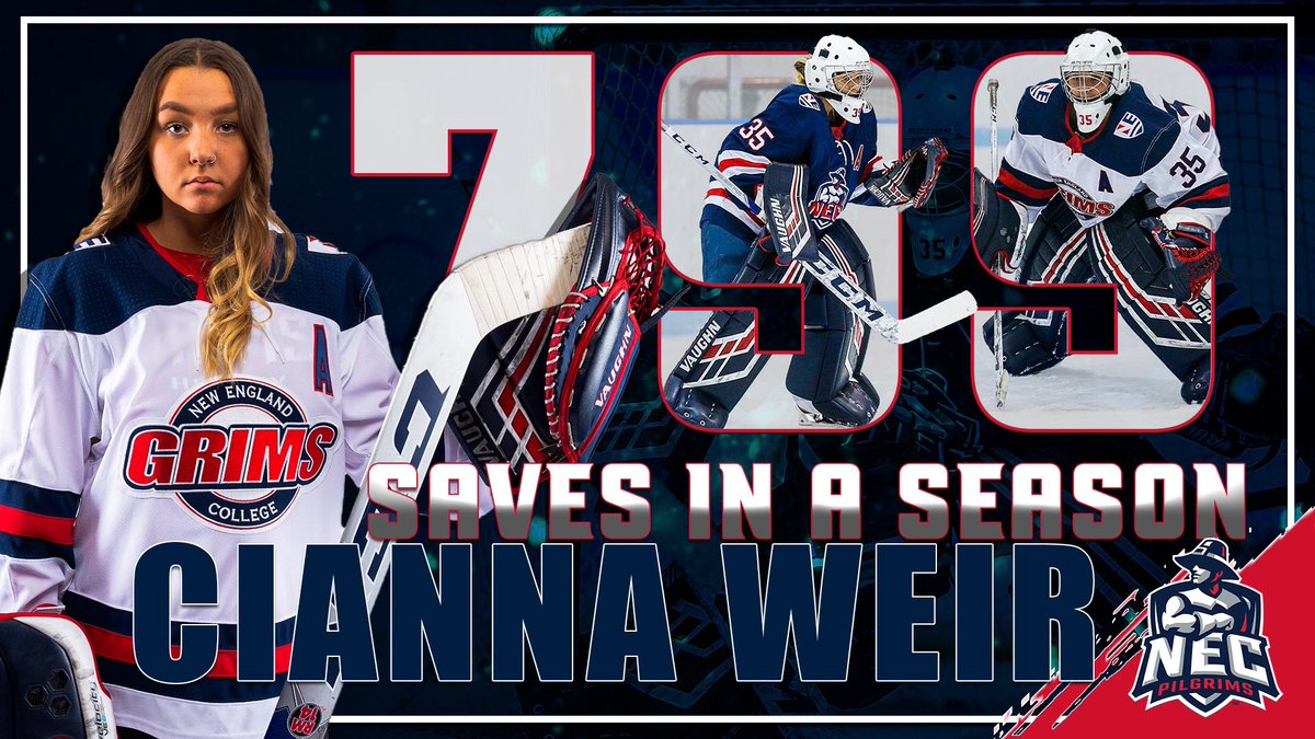 With her 36th save in the third period, Cianna Weir set the program record for most saves in a season #GoGrims #Forward #d3hockey #d3hky