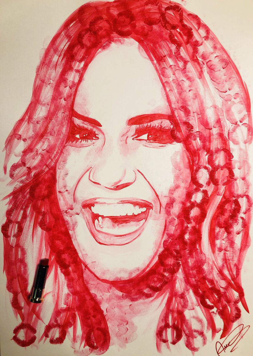 NathanWyburnArt's tweet image. My tribute portrait to #CarolineFlack
Remembering her smile, and created with lipstick kisses. 💋💄 
Please try to be a little kinder and think of the consequences of words. 
Thoughts are with her family and loved ones. RIP Caroline.