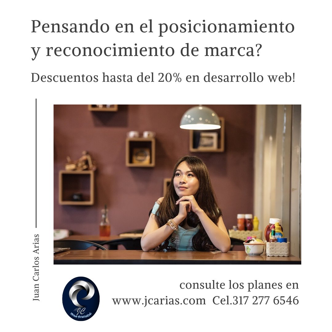 Caliche_jcarias's tweet photo. Para el reconocimiento de marca digital es indispensable contar con una vitrina tecnológica donde dar a conocer sus productos o servicios.

Descuentos hasta del 20% en la elaboración de su sitio web. Consulte los planes en https://t.co/YTvqj5ZciG o al Cel. (+57) 317 277 6546 https://t.co/QHXYusYCvY