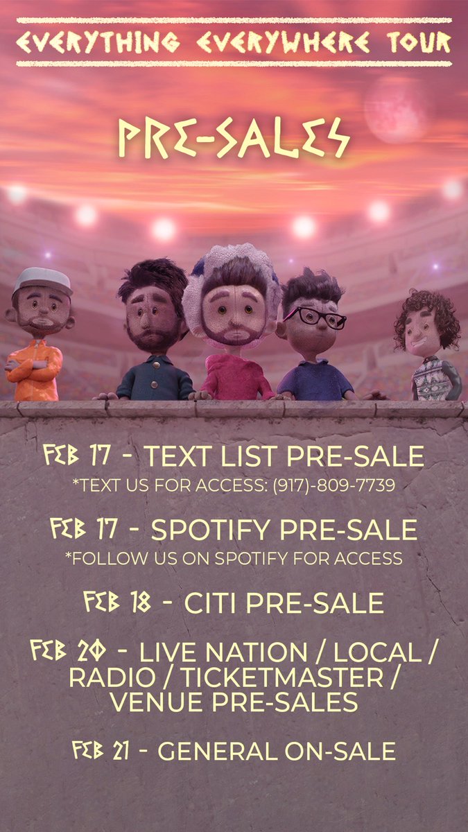 AJRBrothers's tweet photo. Pre-sale starts Monday https://t.co/YPija1UYZ8