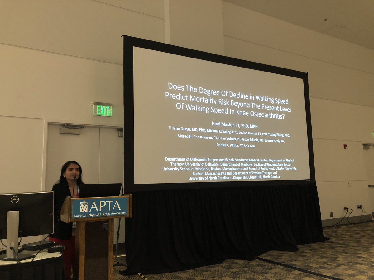 Great presentation of walking speed as a predictor of mortality by <a href="/HiralMaster/">Hiral Master, PT, PhD, MPH, CPH</a>! #CSM2020