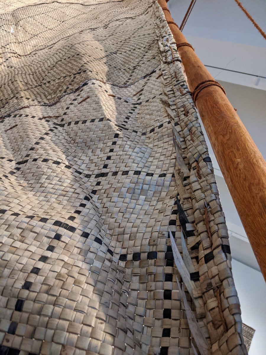 It took three women three weeks to create this traditional Fijian sail on the 'Ro Lida' Drua! @Art1AUCSB @LACMA