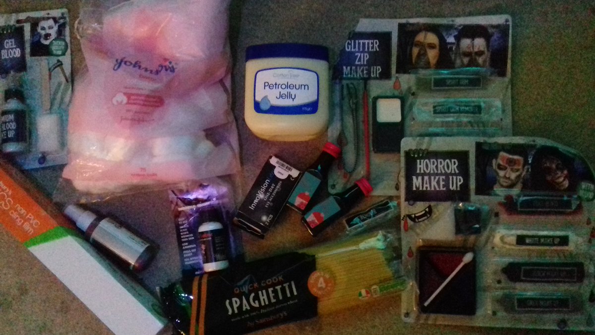 My Saturday night is making Horror make up for shooting the 60 Seconds Horror film on Monday!