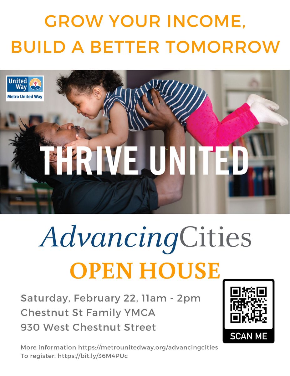 onewestlou's tweet photo. The Advancing Cities Open House is a week away! On February 22nd join us and learn about the program that provides a network of free resources to income-eligible individuals and families in Louisville! https://t.co/2Aw1Neqimj