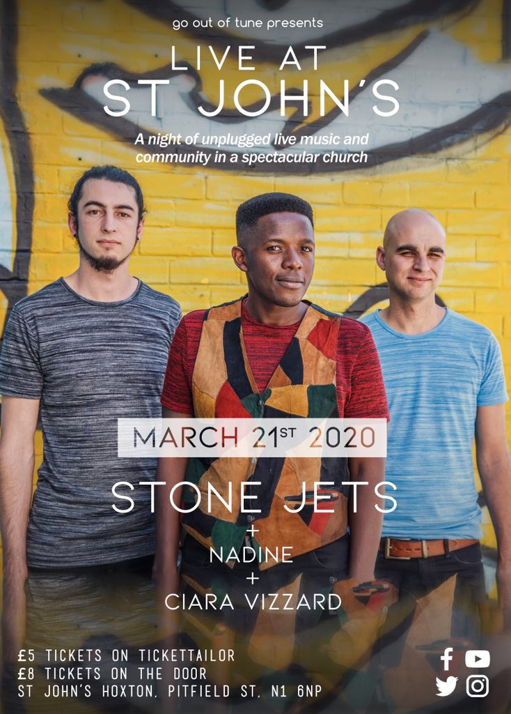 StoneJets's tweet photo. *LONDON* We’ve a very stunning show planned on the 21st March at @stjohnshoxton with 2 amazing artists sharing the bill. Link to tickets: https://t.co/3czI6PGGZ2🔥. So excited!! Who’s in!?! #music #bands #stonejets https://t.co/e3owlKaY9H