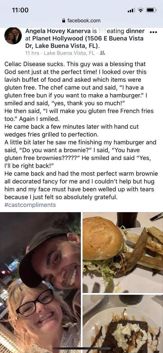ChristineABC12's tweet photo. @CastCompliment My mom has Celiac and has a hard time finding Celiac-friendly places to eat EVERYWHERE. Thank you to this man for making my mom’s day! https://t.co/MXEe3CTCou