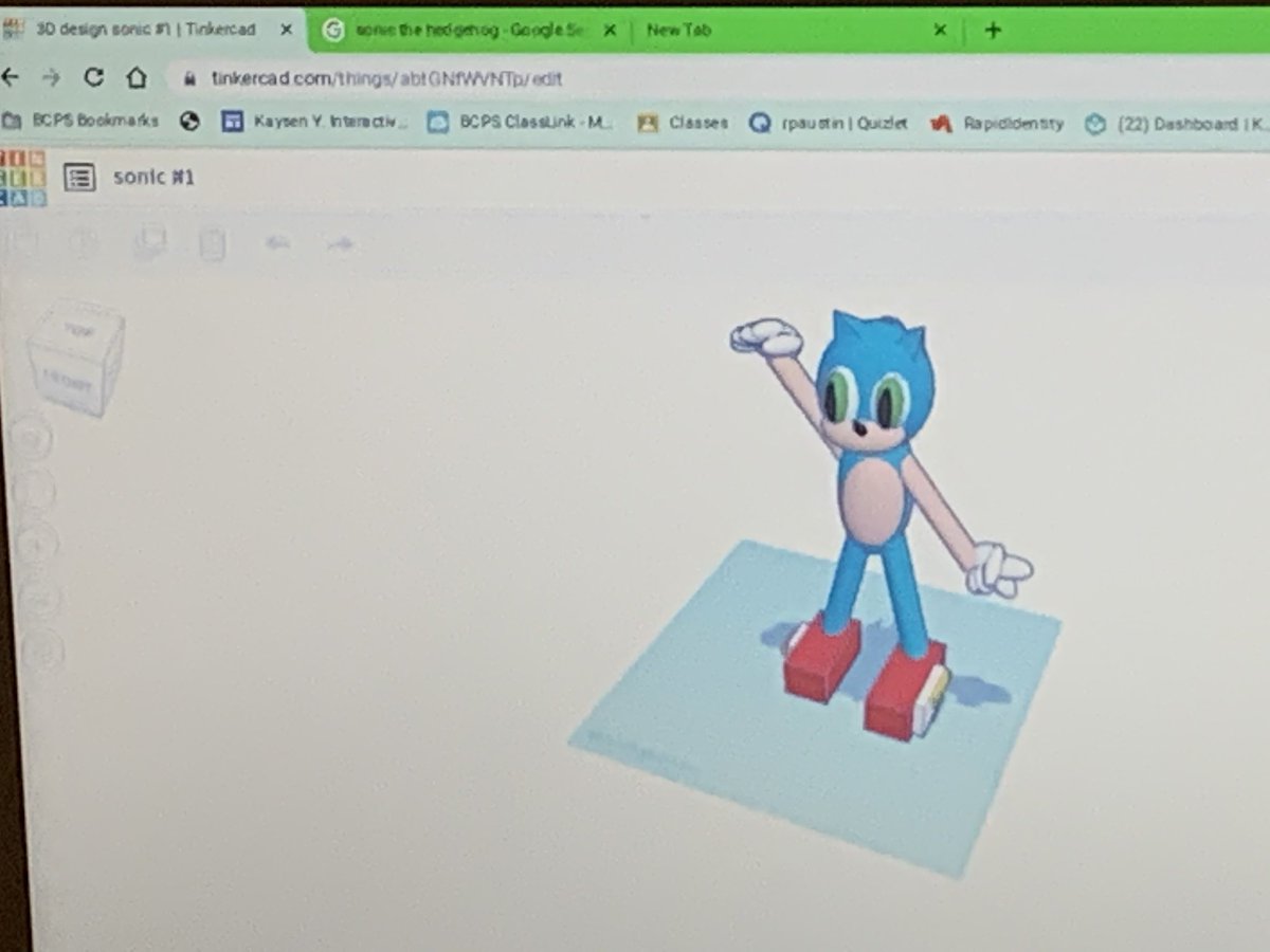 Our Valentine’s Day surprise for the girls was inspired by a design of Sonic that one of my 6th graders made on Tinkercad. For the next design challenge, try to make Tails Kasen !!!  #ignitelearningbcps #pltwrocks #
