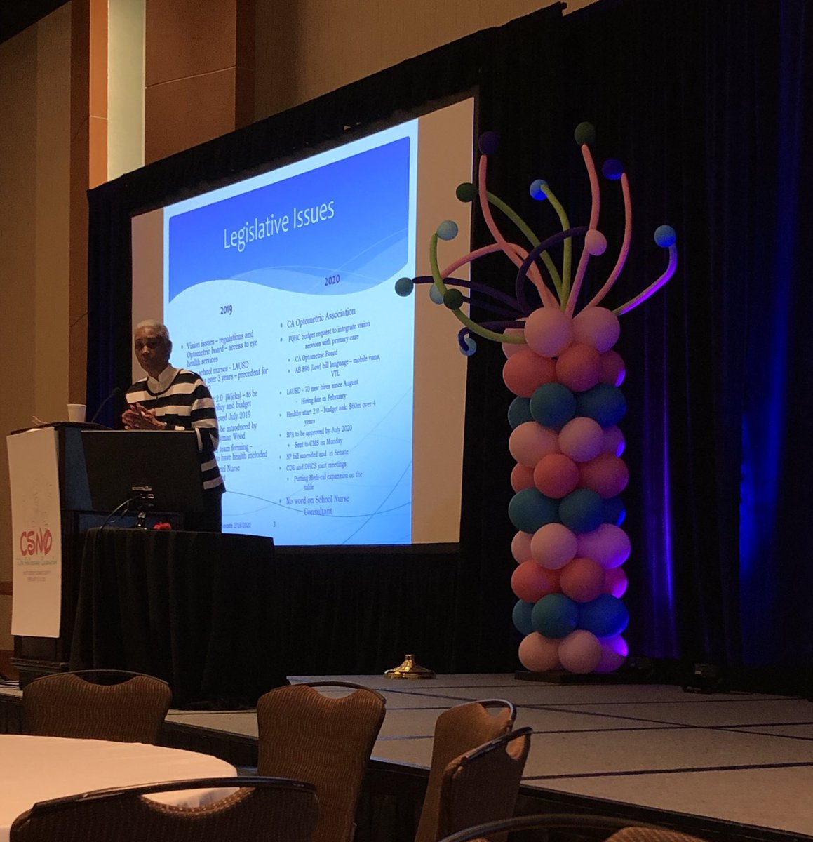 A big thank you to Lydia Bourne for her legislative update this morning! #CSNO70th