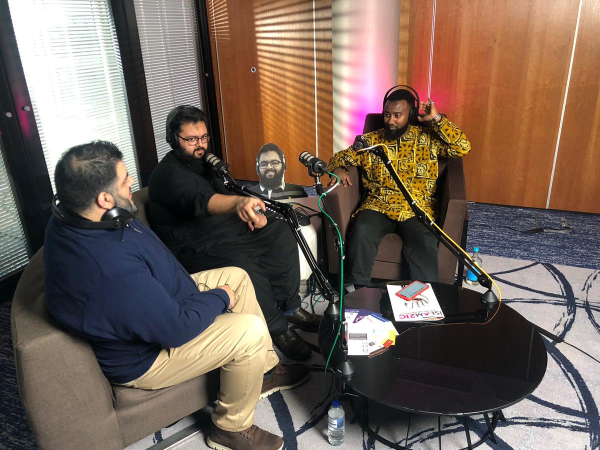 Islam21c's tweet photo. Our first #Unscripted Podcast at #IlmFest 2020 kicked off with @boonaamohammed and his bad boy vibrant shirt. Our co-host, Umar Suleman is back and Alhamdulillah, we found Salman! Make sure you subscribe to catch them. https://t.co/tatKfTdX0y