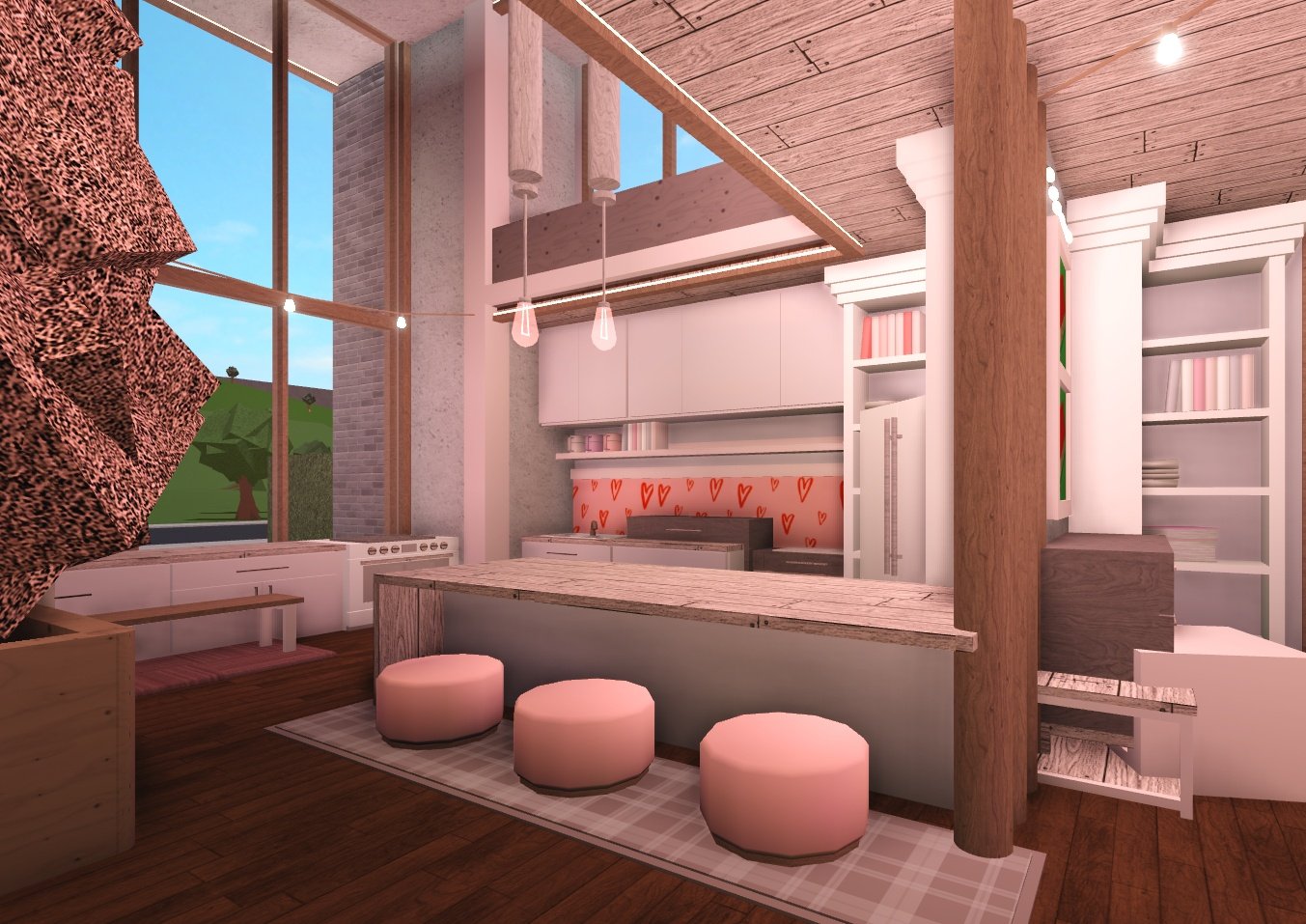 Blush Modern Mansion In Bloxburg