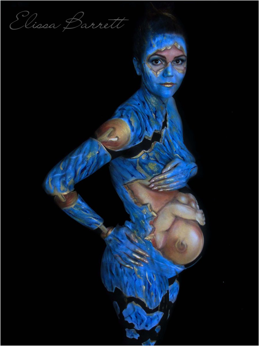 ElissaBarrett's tweet photo. Pregnancy,  beautiful bump paint. #bumppainting #bodypaint #maternity #pregnant #art #mothertobe https://t.co/tialgokcWM