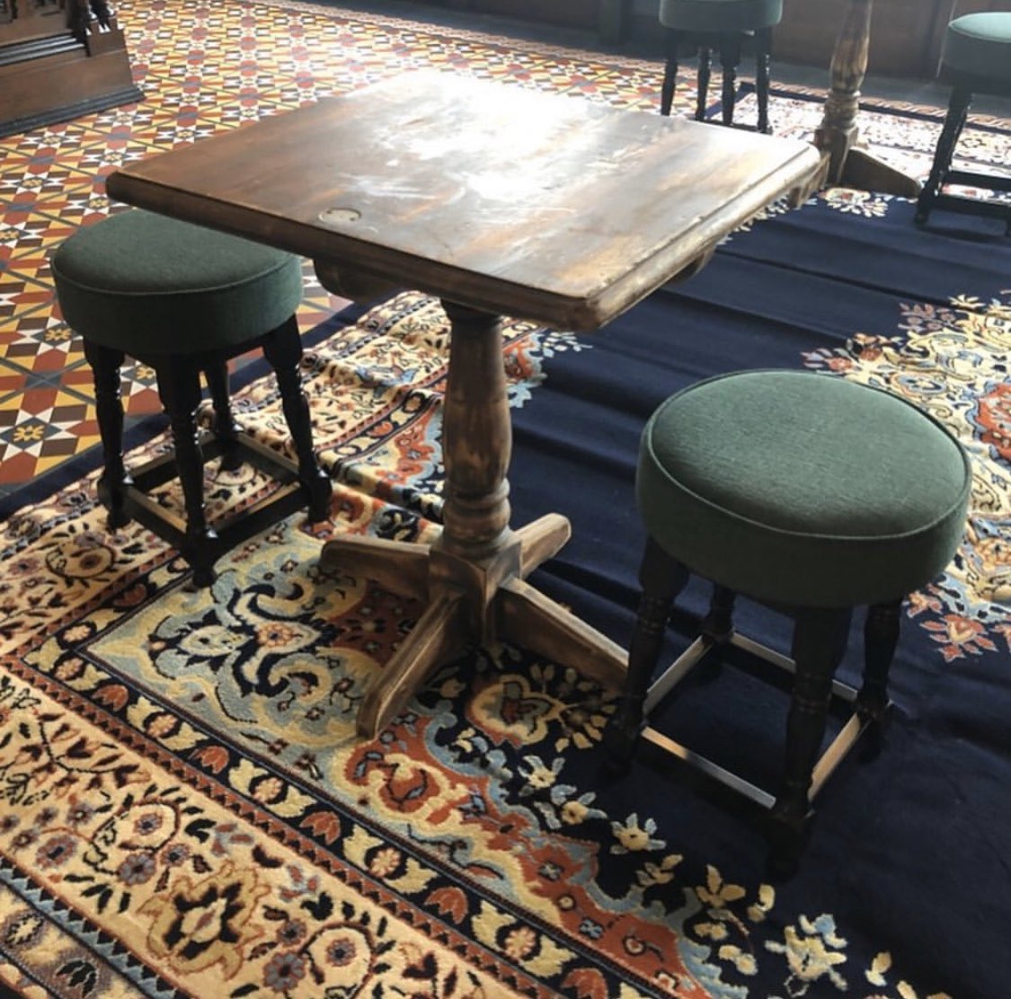 Your project needs a vintage pub aesthetic? We got you! #furniture + Art + Custom = #QWRK