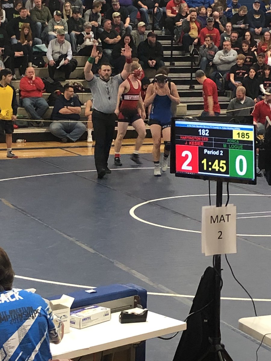 ponca712's tweet photo. @poncaschool @poncayearbook Matt loses in a really really close match. #gobigponcablue https://t.co/X0ZsRFzu9B