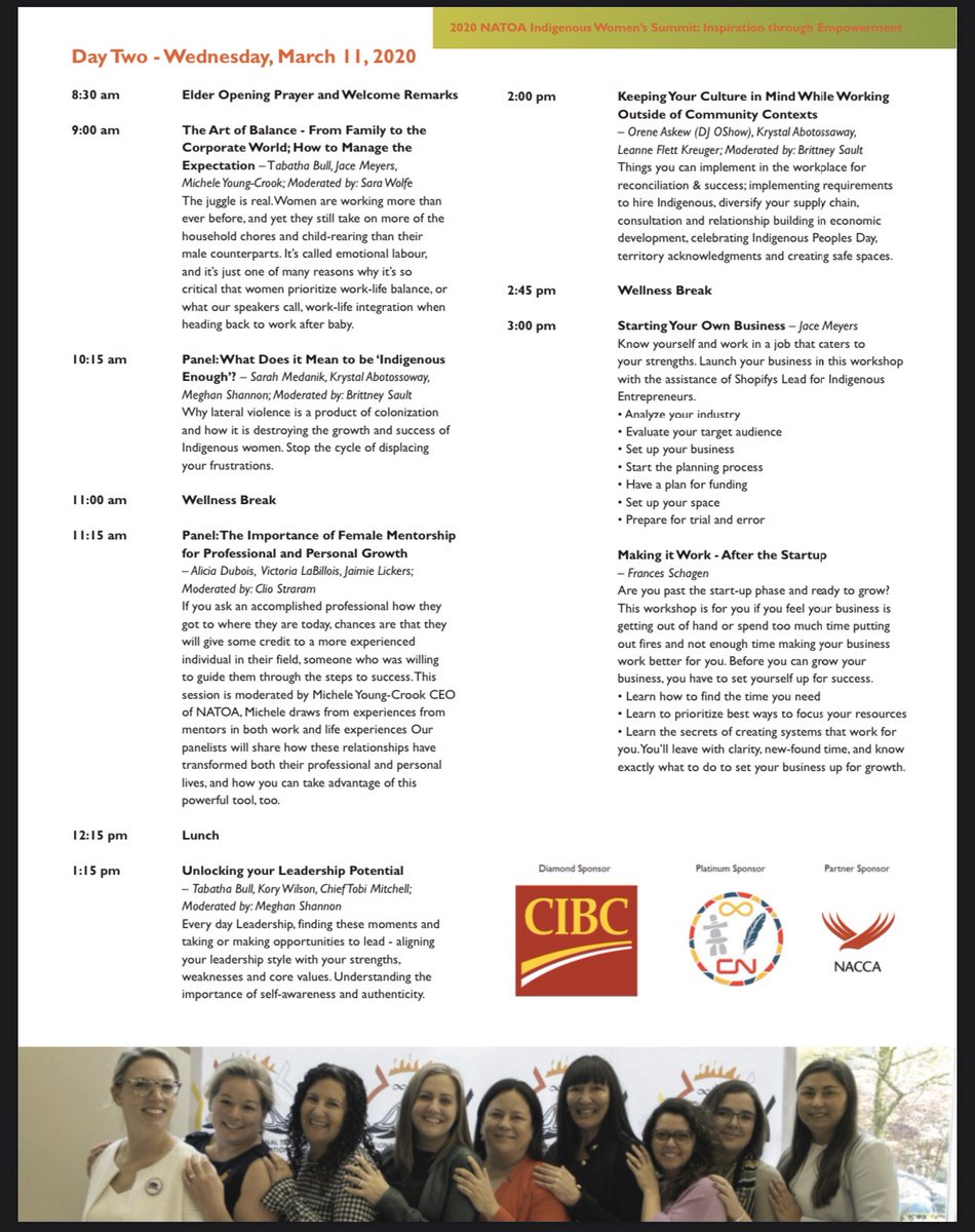 2-day event designed as a platform for discussion, story telling and advice from top Indigenous female leaders from across the nation with a focus on Leadership, Entrepreneurship and Economic Development. 
• Lateral Violence
• Developing a Business Plan
• Opening a Business