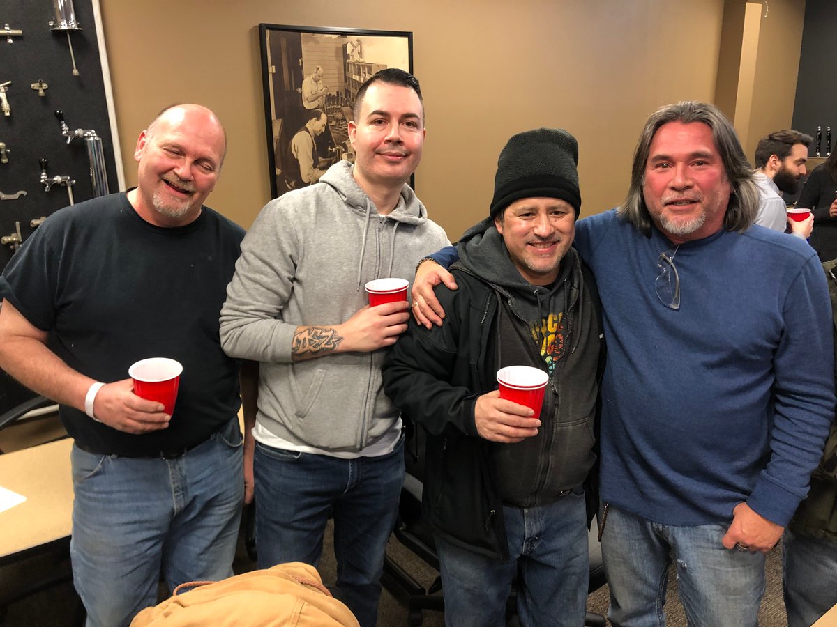 Perlick's tweet photo. It's Valentine's Day weekend - do you have plans with your sweetie? Perlick associates kicked off the weekend with a Valentine's Happy Hour &amp; Pizza Party in our taproom on Friday. 🍕🍻Raise a glass to your special someone! ❤️ #valentinesdayweekend #perlickproud #funwithcoworkers https://t.co/f71wNVSH87
