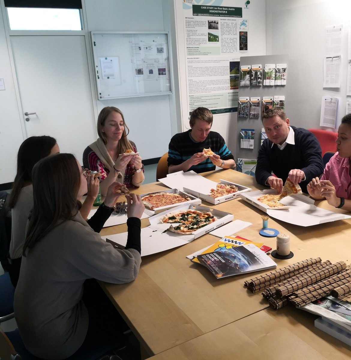 Hard at work at the annual conference of the <a href="/YWPAustria/">YWPAustria</a> in Innsbruck today. After a long but successful day we're looking forward to a year full of exciting events. 
However, there was also time for pizza of course, because nobody should be working on an empty stomach.