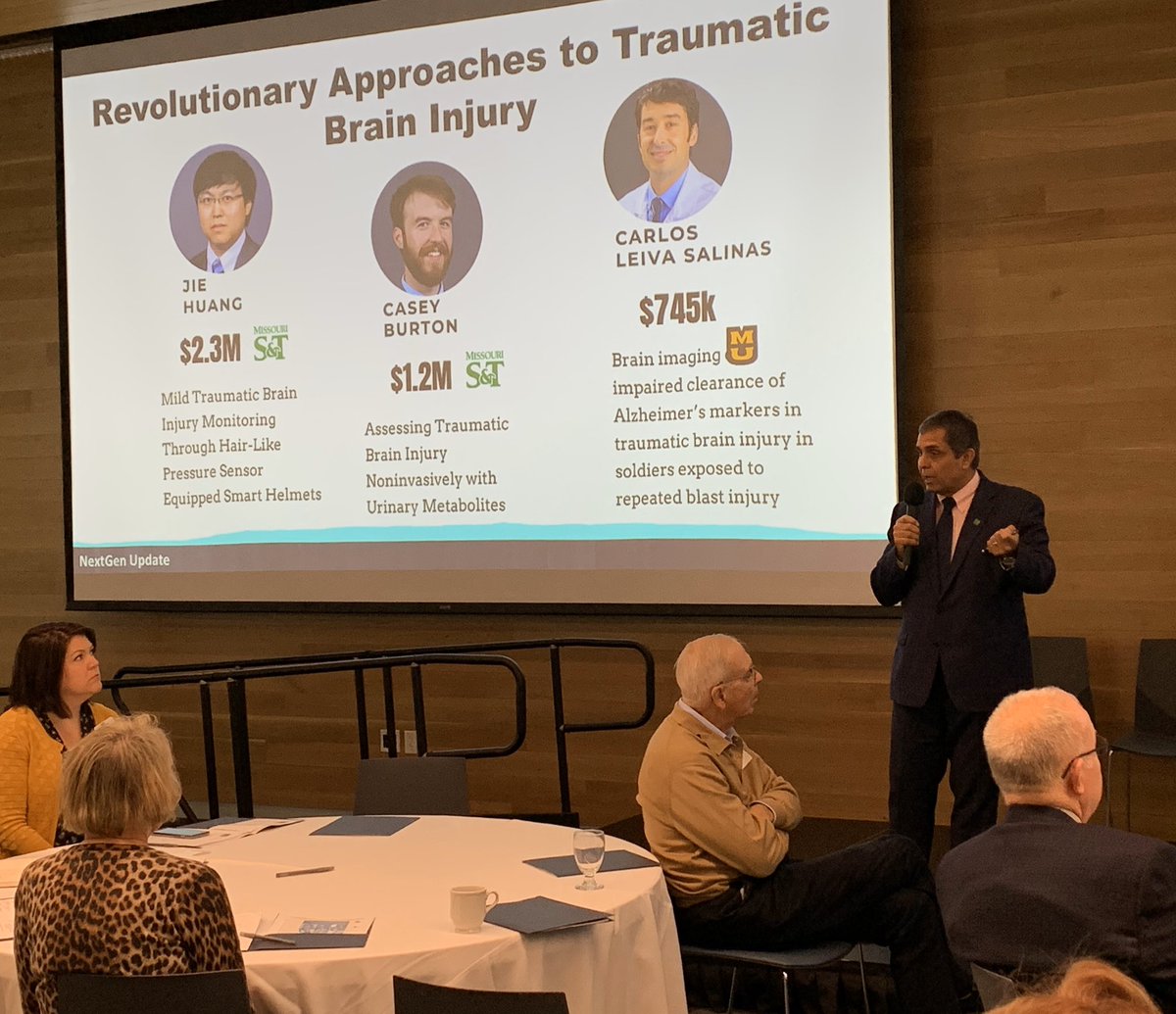 Chancellor Dehghani discussing Missouri S&T’s contributions to the @umsystem’s NextGen Precision Health Initiative during today’s Missouri 100 meeting. #MissouriSolutions #Missouri100 #MinersDigDeeper