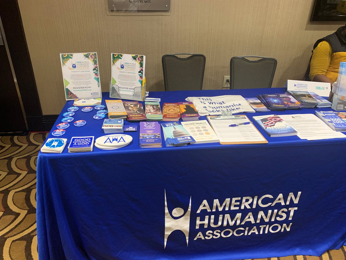 Hello, humanist and LGBTQ+ family! We are at #TimetoThrive, if you haven't had the chance, stop by our table! #LGBTQhumanist