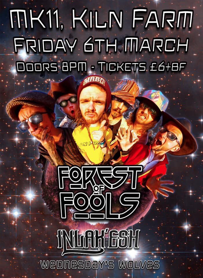 forest of fools (@forestoffools) on Twitter photo Not long to go until this rather marvellous little #gig at <a href="/mk11livemusic/">MK11</a>, in the BIG VENUE!!
Also featuring our lovely friends, <a href="/Inlakesh_MK/">Inlak'esh</a> and Wednesday's Wolves!
GET YOUR TICKETS NOW! 🤓🤘🏼
<a href="/BBC6Music/">BBC Radio 6 Music</a> <a href="/thisistotalmk/">Total MK</a> <a href="/mk_citizen/">MK Citizen</a> <a href="/mkfm/">MKFM 106.3</a> <a href="/bbcintroducing/">BBC Music Introducing</a> <a href="/BBC3CR/">BBC Beds, Herts & Bucks</a> Not long to go until this rather marvellous little #gig at <a href="/mk11livemusic/">MK11</a>, in the BIG VENUE!!
Also featuring our lovely friends, <a href="/Inlakesh_MK/">Inlak'esh</a> and Wednesday's Wolves!
GET YOUR TICKETS NOW! 🤓🤘🏼
<a href="/BBC6Music/">BBC Radio 6 Music</a> <a href="/thisistotalmk/">Total MK</a> <a href="/mk_citizen/">MK Citizen</a> <a href="/mkfm/">MKFM 106.3</a> <a href="/bbcintroducing/">BBC Music Introducing</a> <a href="/BBC3CR/">BBC Beds, Herts & Bucks</a>