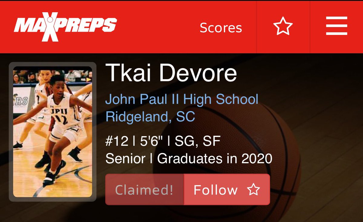 <a href="/TkaiDeVore/">Tkai DeVore</a> (3x AA Region I POY) racked up 3️⃣8️⃣points, 2️⃣1️⃣rebounds, 6️⃣steals, 3️⃣assists, and 2️⃣blocks during last nights OT (67-63) lost! #TrueWarrior #ArmyStrong #FutureWarriorSoldier #Number12 <a href="/SCISA1/">SCISA</a> @CarolinaGHoops <a href="/PGH_SCarolina/">Prep Girls Hoops South Carolina</a> <a href="/DoeSimmons/">Misty Doe-Simmons</a> <a href="/JP2_athletics/">John Paul II Athletics 🛡</a>