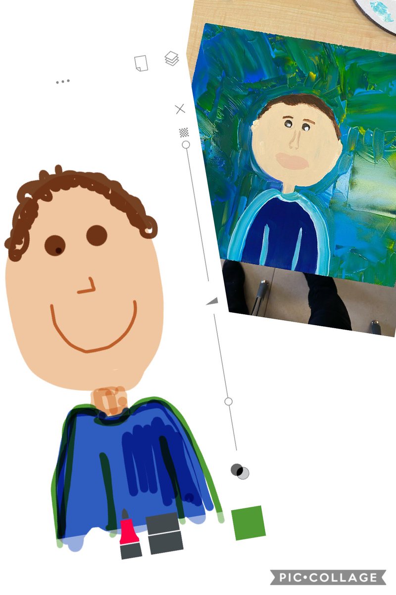 casssalasv's tweet photo. Sketch vs reality! Leo’s portrait!! @LiveCuriousASFM #livecurious #asfmlearns https://t.co/BrrDuSlapT