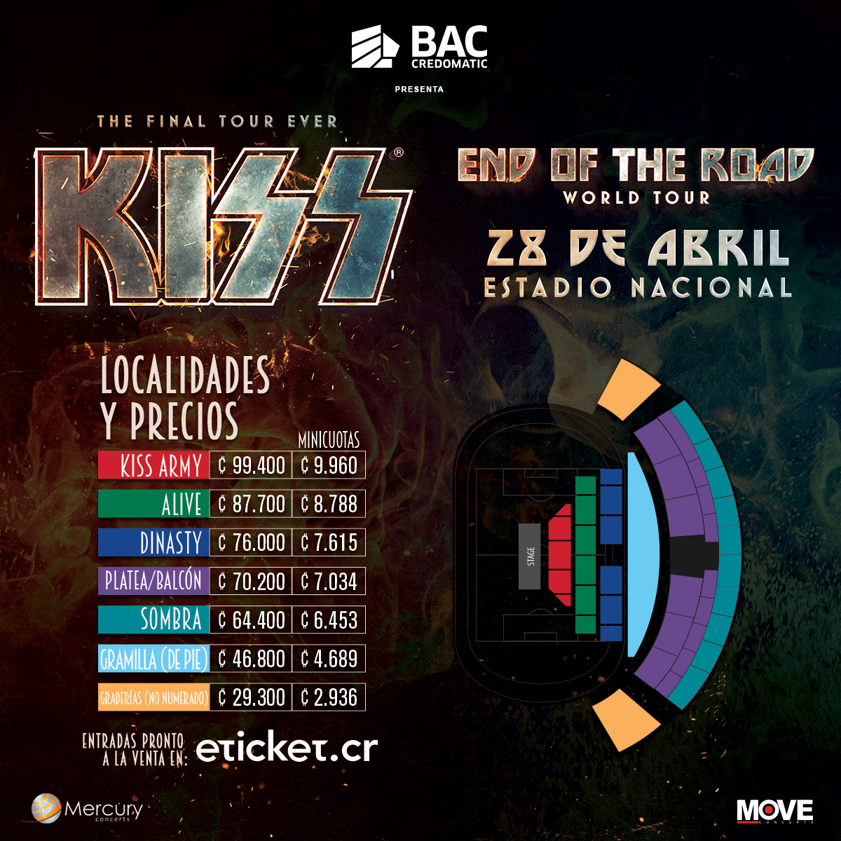 MoveConcertsCR's tweet photo. Que nadie te quite los mejores asientos. Aprovechá esta quincena y comprá ya tus entradas para ver a Kiss este 28 de abril. Boletos: https://t.co/0hBaWJDhsY
#MOVECR #COSTARICA #KISSCR #ENDOFTHEROAD #KISSArmy https://t.co/h8qnAl7ZII
