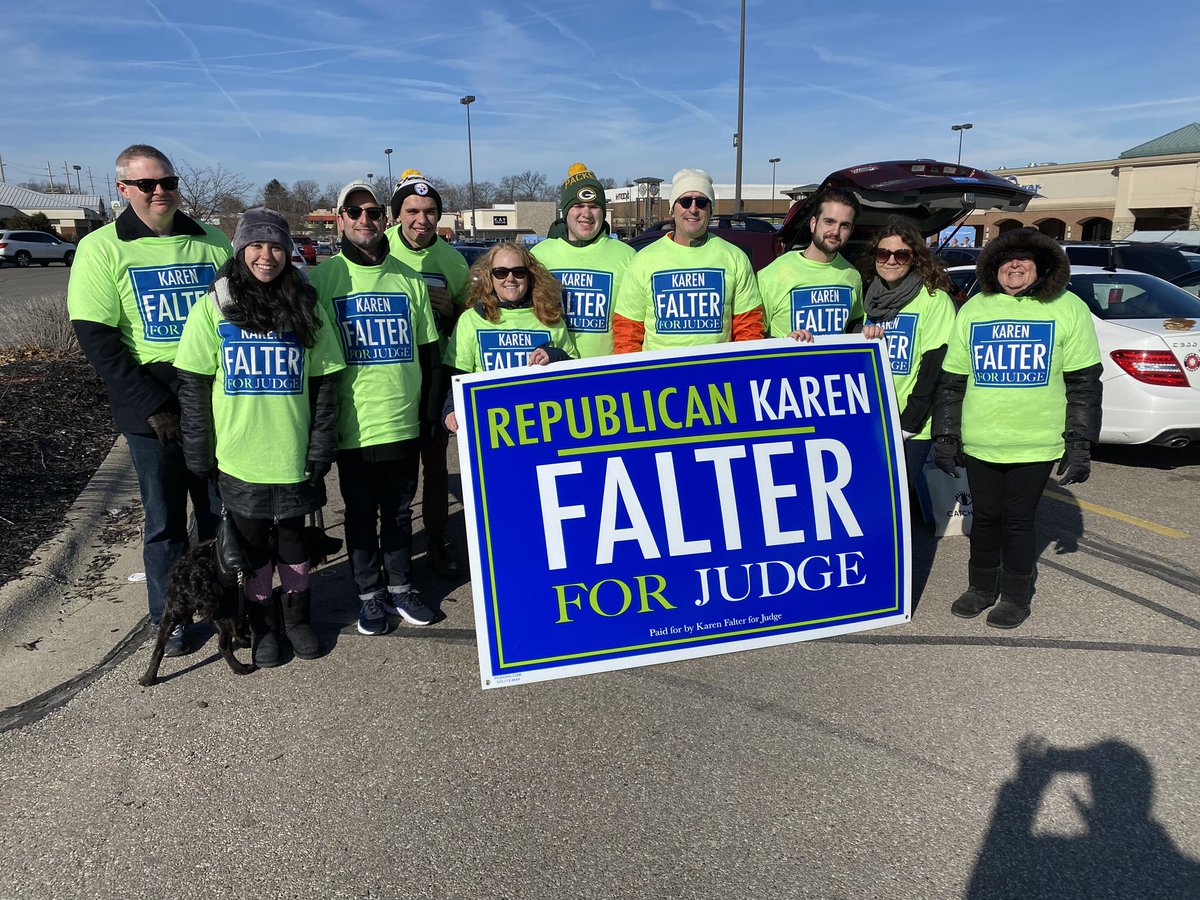 FalterForJudge's tweet photo. Knocking on doors in @AndersonTownshp getting word out about @FalterForJudge the only candidate to have the unanimous @HamCoGOP judicial selection committee support for the Primary election. @jgerth1 @Vote4pappas Vote March 17th! https://t.co/mbUMT3xh63