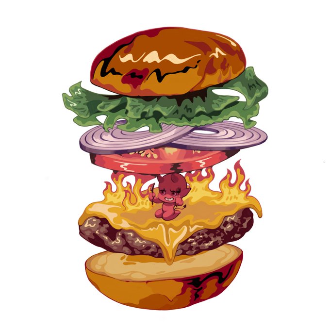 「hamburger」のTwitter画像/イラスト(新着))