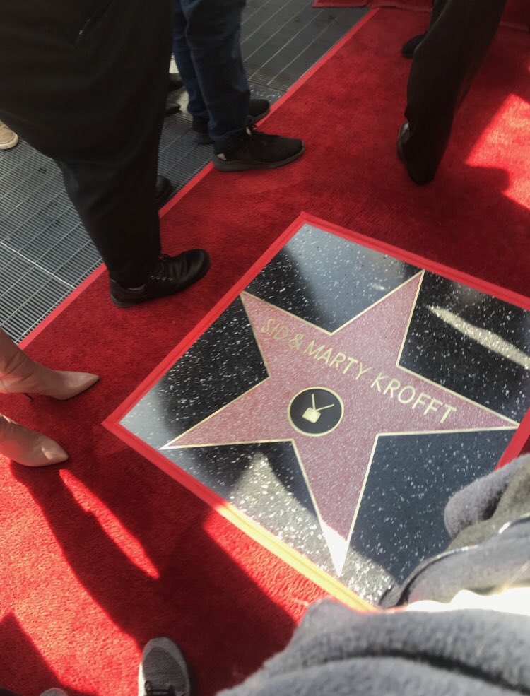 WDBirthplace's tweet photo. “Always put your name above something you create, because someday it’ll be worth something.” -@SidMartyKrofft. Birthplace co-founders and huge Krofft fans @DinaS78 and @BrentS78 were in attendance at the Walk of Fame dedication to hear Sid thank Walt Disney for some great advice. https://t.co/fw5Lx4wA2N