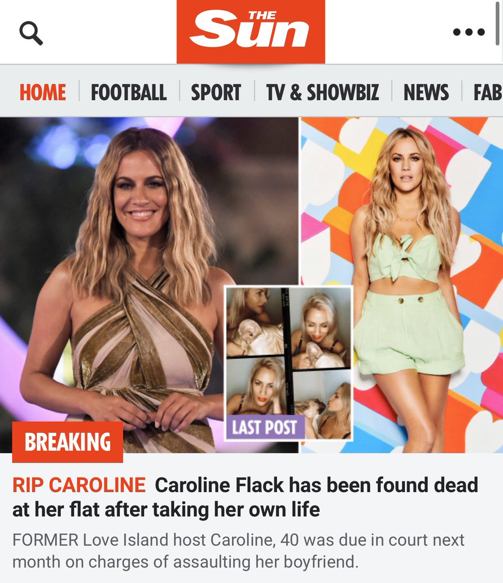nncnc2026's tweet image. Here we have the sun newspaper yesterday, publishing an arctical about Caroline Flack being abusive and today they are promoting their ‘You’re Not Alone’ campaign about mental health on the story about her death. Practice what you fucking preach.