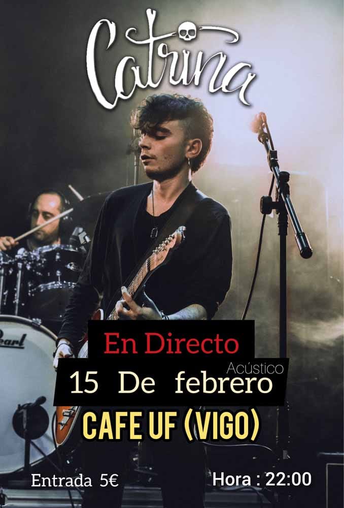 Catrina 
Grupo de rock de Toledo que ofrece 
un concierto en formato acústico. 
Café Uf (Pracer, 19) a las 22.00 horas. 
Entradas a 5 euros.