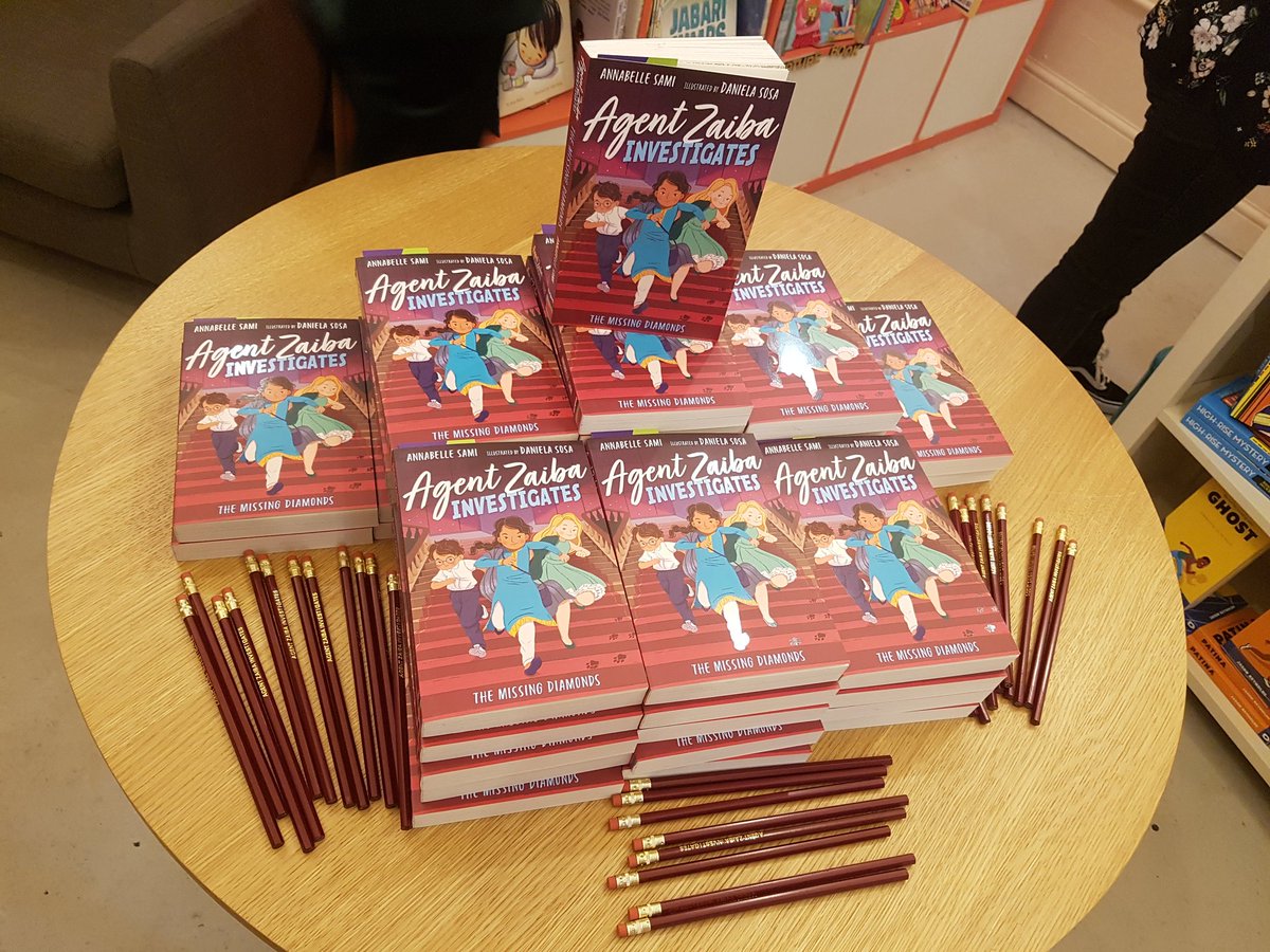 Launch party for the wonderful @annabellesami and #AgentZaibaInvestigates ready to go @BooksRound - yay for @LaceyPR's 'Debuary' still going strong. @LittleTigerUK @StripesBooks