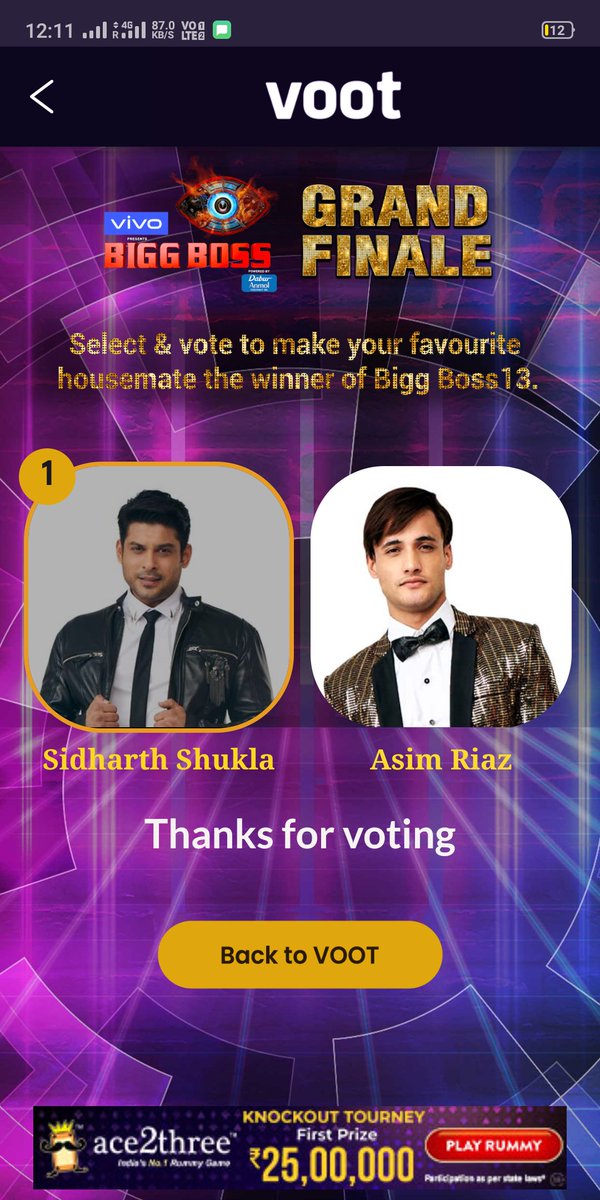 Vote done , now go to jio voting #VoteForSidharthShukla #SidharthShukIaForTheWin
